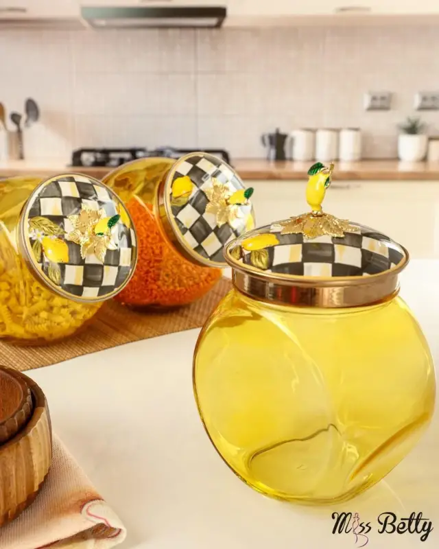 Linda Emaye Kapaklı Cam Kavanoz 1,5 L - 1