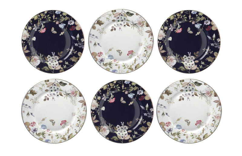 Lucky Art Fleuriesse New Bone China Porselen 27cm 6lı Servis Tabağı - 1