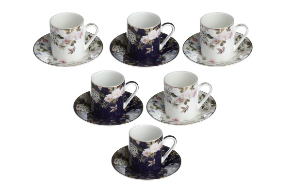 Lucky Art Fleuriesse New Bone China Porselen 6lı Kahve Fincanı Seti - 2