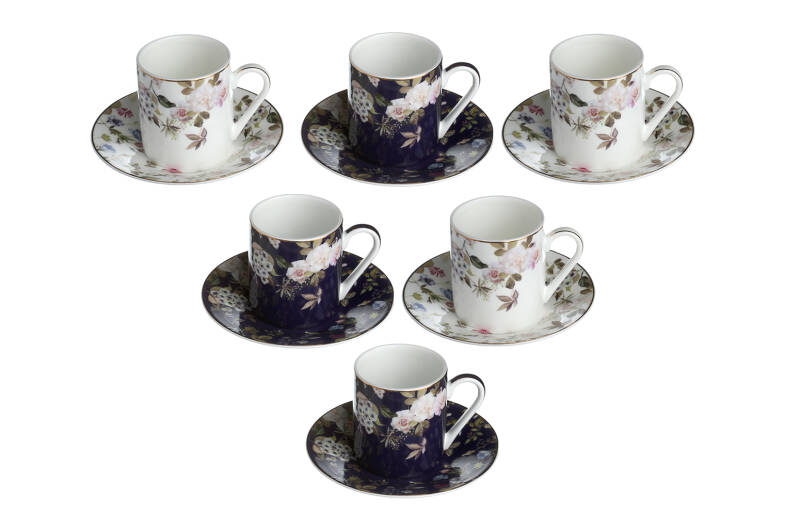 Lucky Art Fleuriesse New Bone China Porselen 6lı Kahve Fincanı Seti - 2