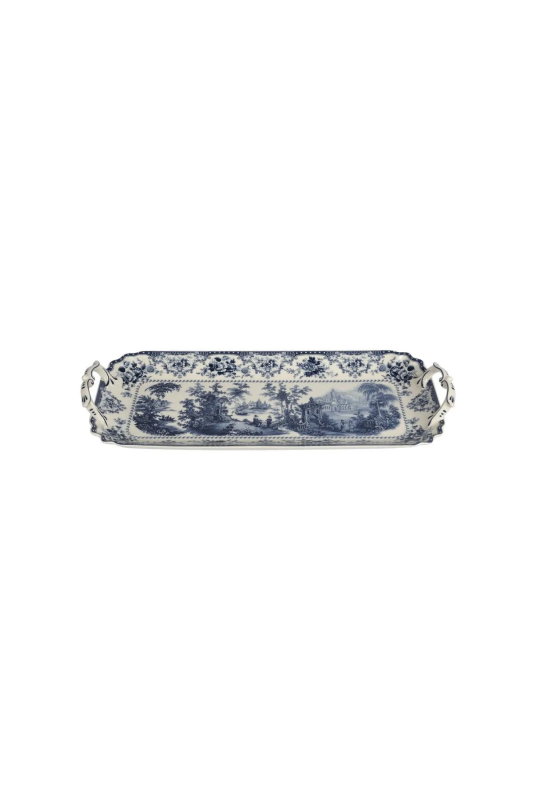 Lucky Art Florantine Stoneware 42cm Kulplu Baton Mavi Tabak - 1