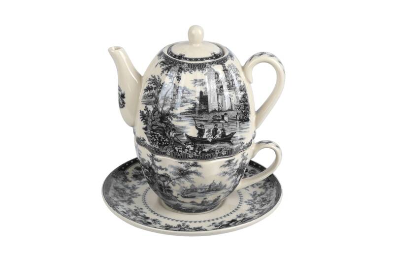 Lucky Art Florantine Stoneware Demlik ve Fincan Set - 1