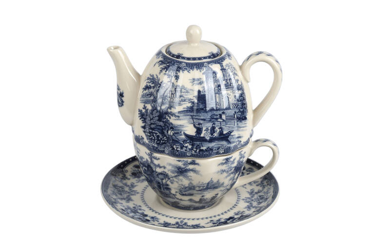 Lucky Art Florantine Stoneware Demlik ve Fincan Seti - 1
