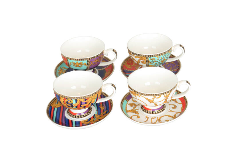 Lucky Art Valencia New Bone China Porselen 4lü Çay Fincan Seti - 1