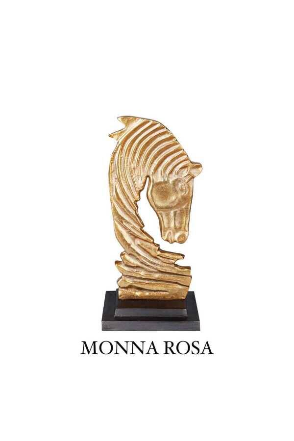 Luckyart Alüminyum Gold Dalga Formlu Modern Büyük Atbaşı Dekor 16x10x37,5 cm - 1