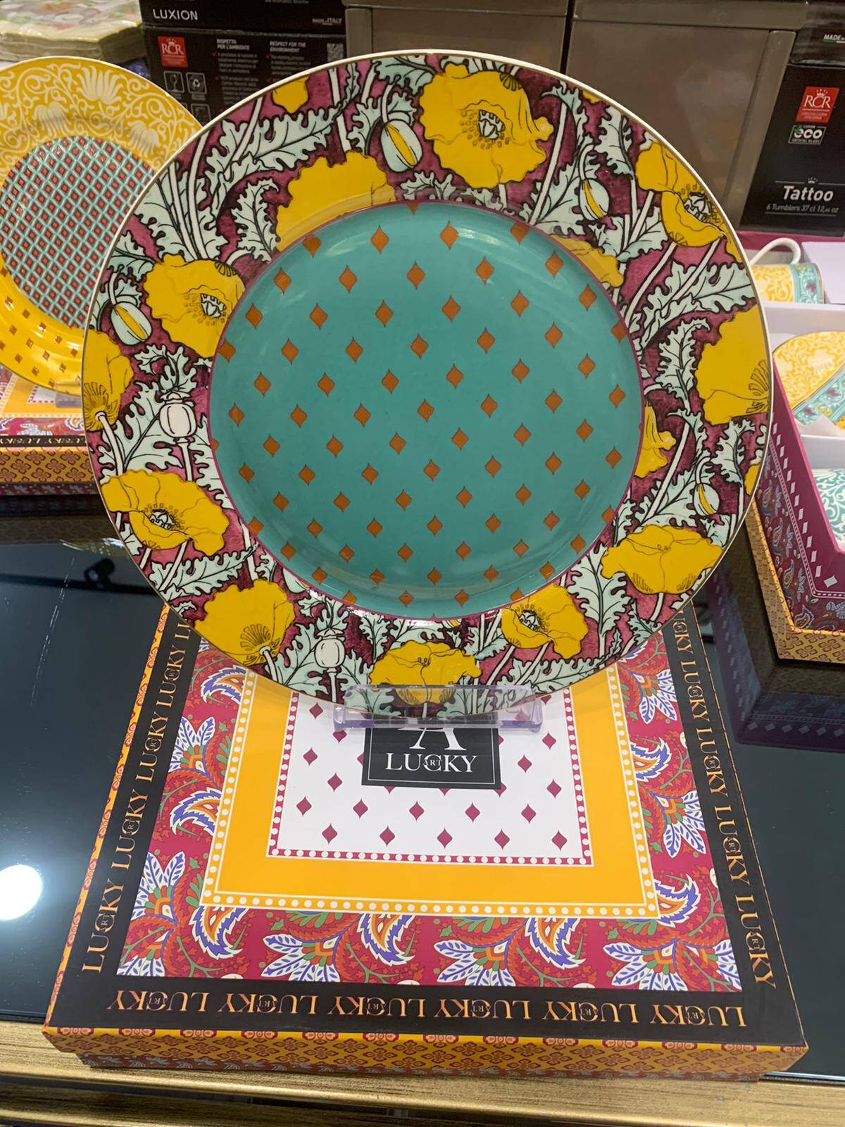 Luckyart Eliana Bone Porselen Karışık Desenli 4 lü Tabak Seti 20 cm - 5