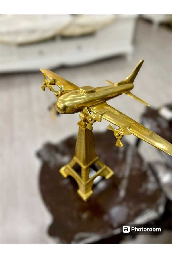 Luckyart Eyfel Gold Metal Uçak Dekor 50 cm - 2