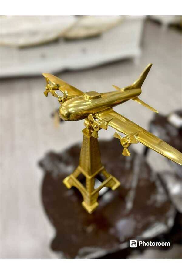 Luckyart Eyfel Gold Metal Uçak Dekor 50 cm - 2