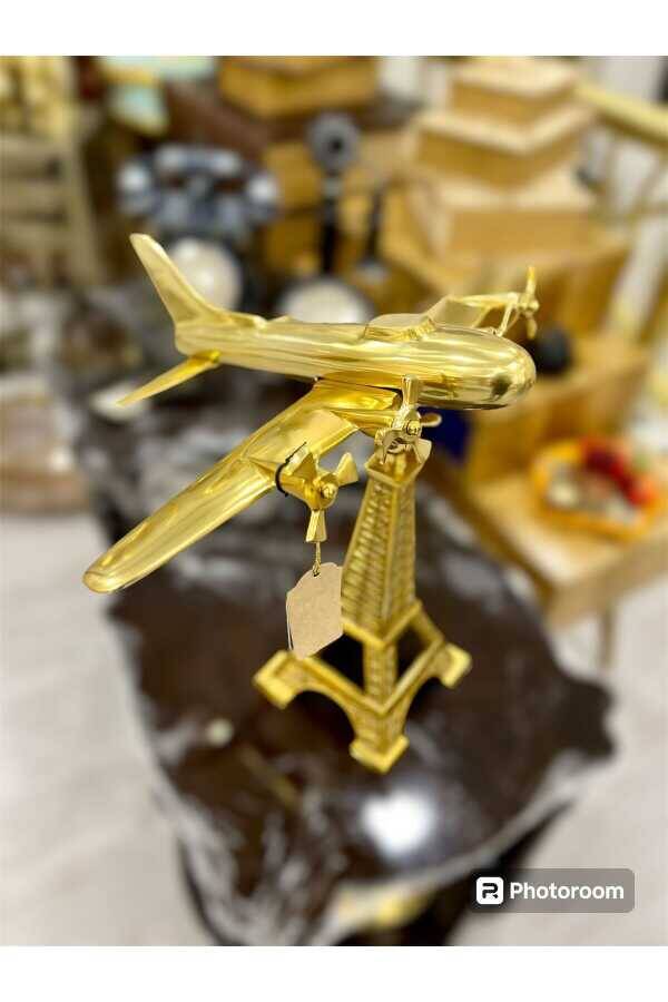 Luckyart Eyfel Gold Metal Uçak Dekor 50 cm - 4