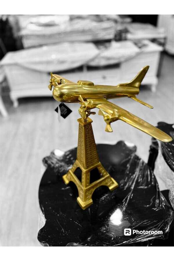 Luckyart Eyfel Gold Metal Uçak Dekor 50 cm - 5