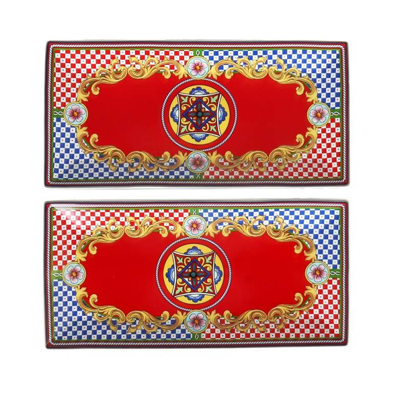 Luckyart Odessa Desenli Bone China Porselen 2 li Servis Tabağı Seti 30 cm - 1