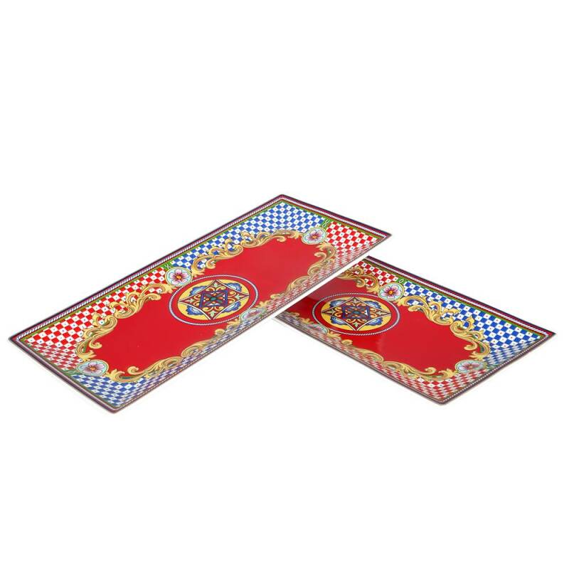 Luckyart Odessa Desenli Bone China Porselen 2 li Servis Tabağı Seti 30 cm - 4