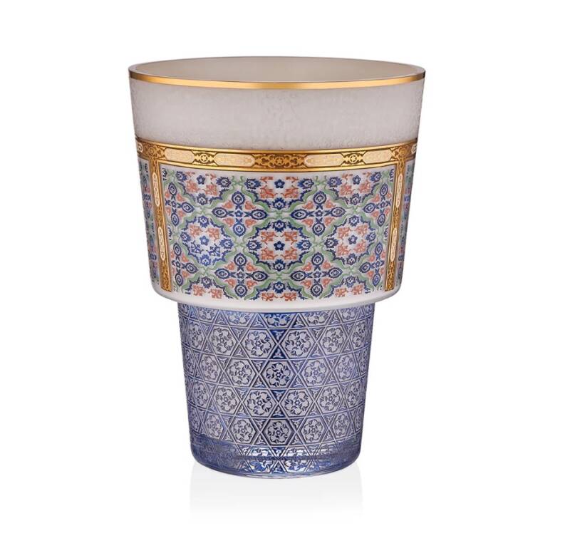 Mahza 31 cm Dekoratif Çok Renkli Cam Vazo - 3