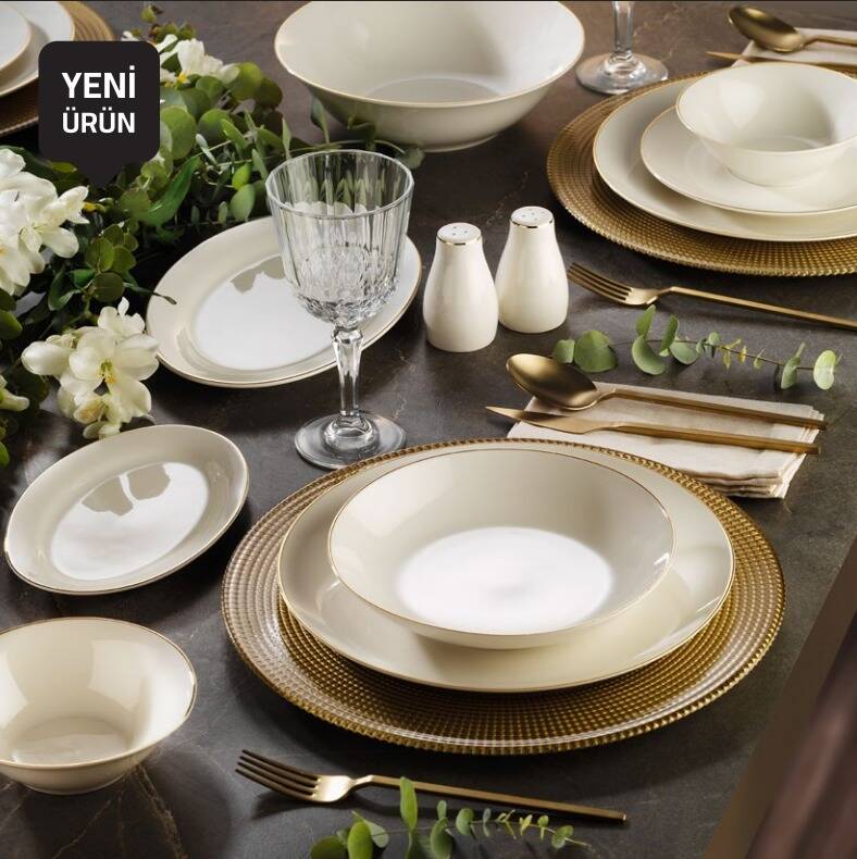 Massimo Luna Gold 6 KİŞİLİK 30 PARÇA YEMEK TAKIMI - 1