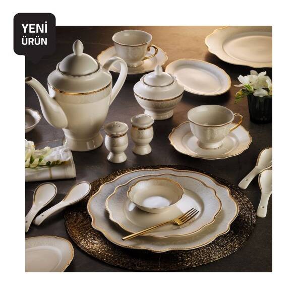 Massimo Zena Gold 6 KİŞİLİK 48 PARÇA KAHVALTI TAKIMI - 1