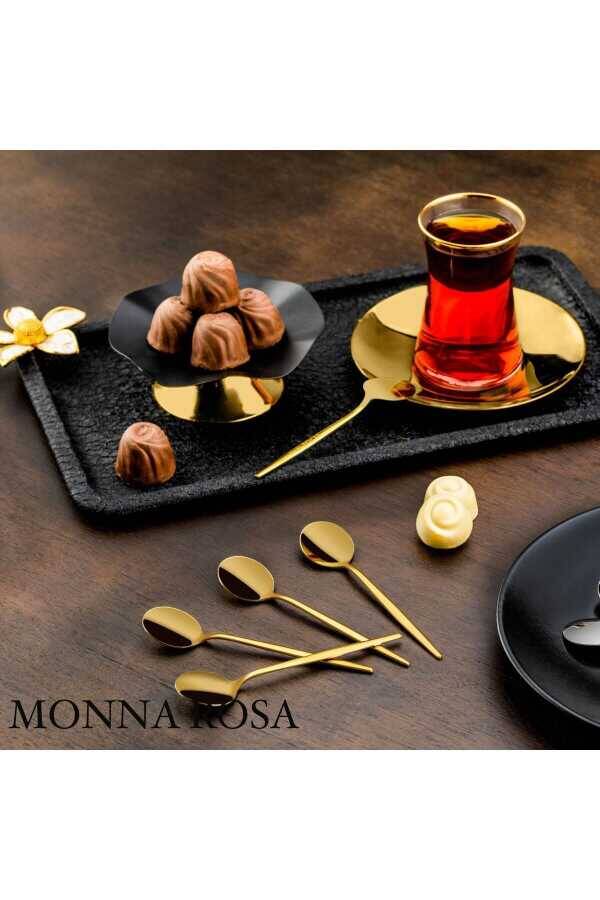 MESS 6 Parça Çay Kaşığı Titanyum Gold - 1