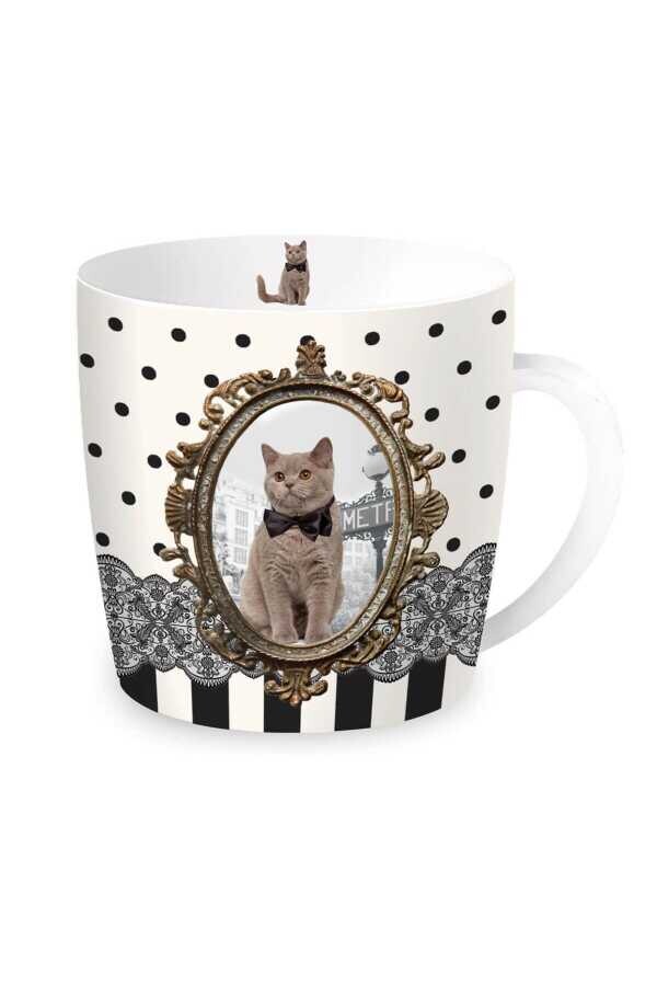 PORSELEN KUPA 350 ML BAROCCO CATS B ÖZEL TASARIM - 1