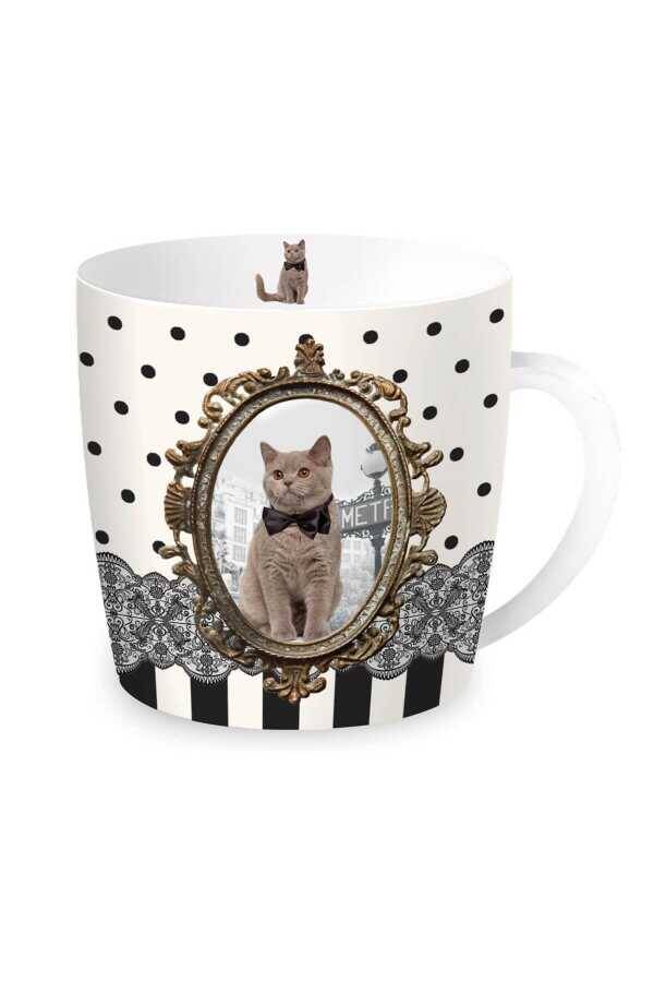 PORSELEN KUPA 350 ML BAROCCO CATS B ÖZEL TASARIM - 1