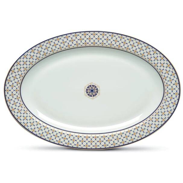 Pozzi Milano Charles Porselen Oval Sunumluk 36 x 24,5 cm - 1