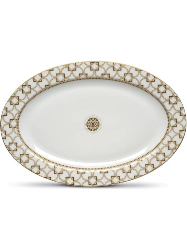 Pozzi Milano Deco Porselen Oval Sunumluk 36 x 24,5 cm - 1