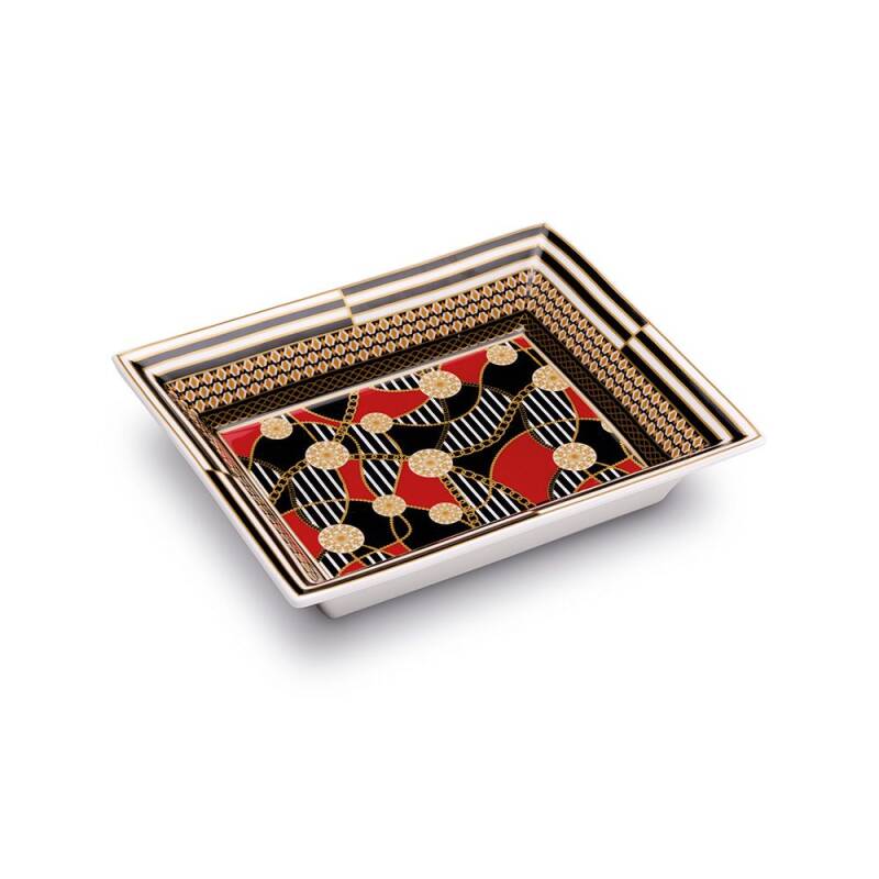 Pozzi Milano Living Porselen Dekoratif Tabak 19,5 x 15,5 cm - 1