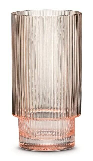 Pozzi Milano Modern Classic 2'li Cam Meşrubat Bardağı Seti 400 ml - Pembe - 1