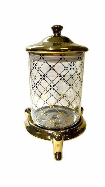 QUEEN KAVANOZ ORTA 20 CM FULL GOLD - 1