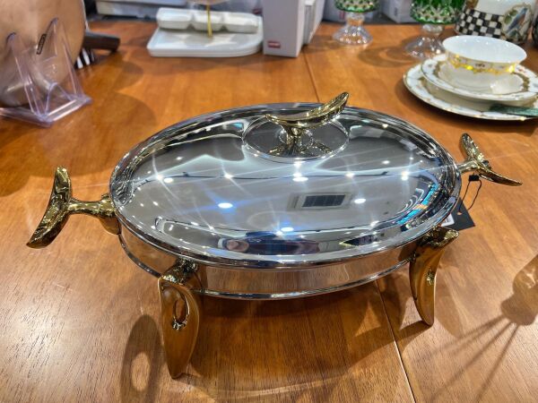 QUEEN MUM ISITICILI OVAL SERVİS SETİ 3 L - 2