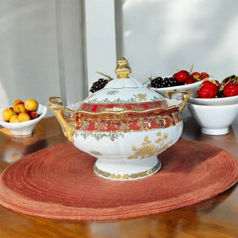 QUEENS CROWN EL BOYAMASI RED GOLD ROSE 64 PRÇ YEMEK TAKIMI - 3