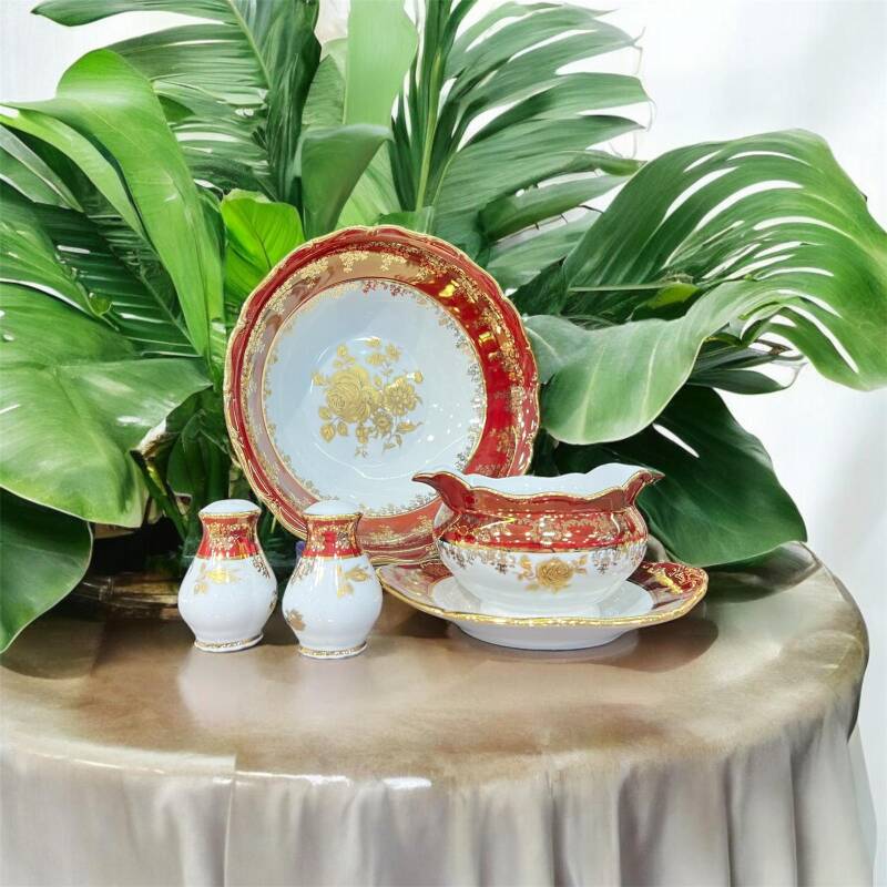 QUEENS CROWN EL BOYAMASI RED GOLD ROSE 64 PRÇ YEMEK TAKIMI - 4