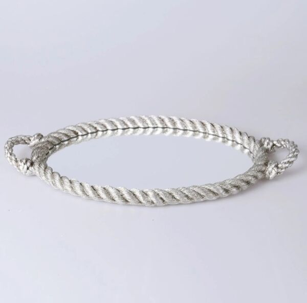 Rope Aynalı Tepsi Gümüş - 2