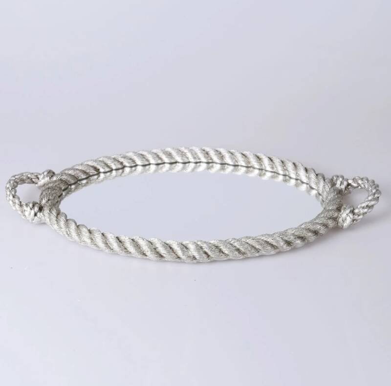 Rope Aynalı Tepsi Gümüş - 2