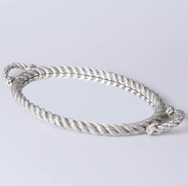 Rope Aynalı Tepsi Gümüş - 3