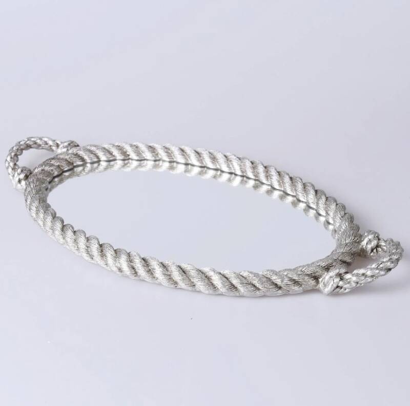 Rope Aynalı Tepsi Gümüş - 3