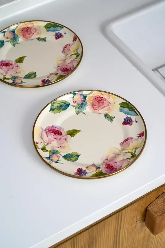 Rose Deluxe 2'li Pasta Tabağı 20 Cm - 1