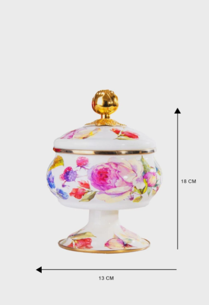 Rose Deluxe Ayaklı Emaye Şekerlik 18 Cm - 4