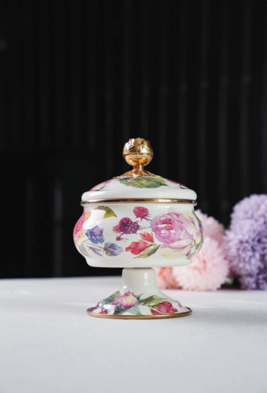 Rose Deluxe Ayaklı Emaye Şekerlik 18 Cm - 1