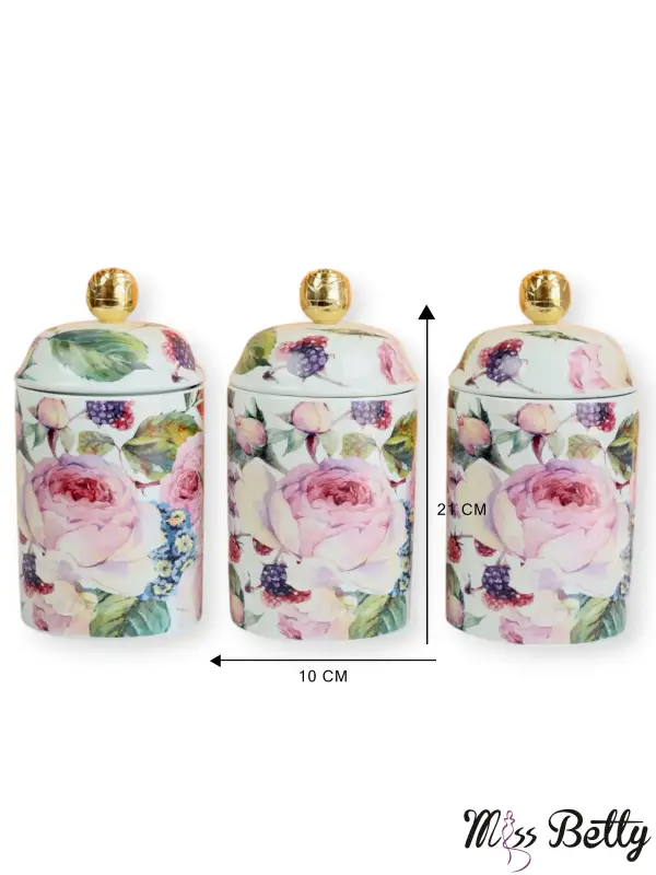 Rose Deluxe Büyük Porselen Baharat Takımı 3'lü - 2