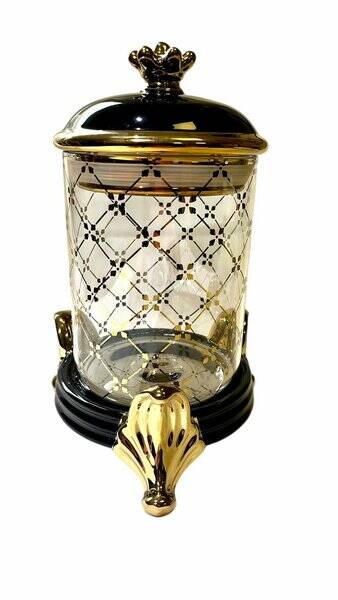ROYKING KAVANOZ BÜYÜK 25 CM SİYAH GOLD - 1