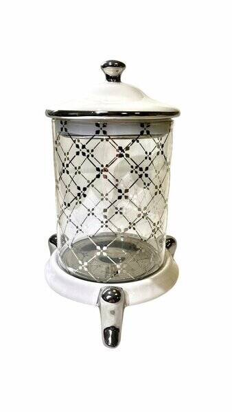 ROYKİNG QUEEN KAVANOZ ORTA 20 CM BEYAZ GÜMÜŞ - 1