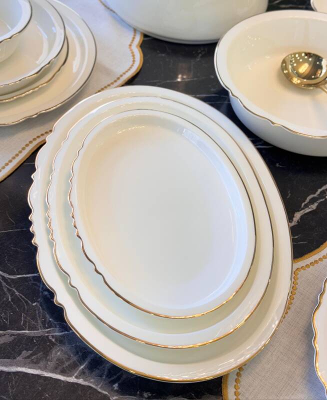 Rumi Modern 60 Parça 12 Kişilik Bone Yemek Takımı Gold - 2