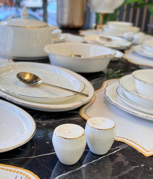 Rumi Modern 60 Parça 12 Kişilik Bone Yemek Takımı Gold - 3