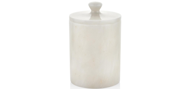 Setabianca Evza Mermer Çöp Kovası Beyaz 15x15x23 cm - 1
