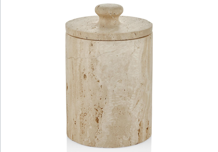 Setabianca Evza Mermer Çöp Kovası Traverten 15x15x23 cm - 1