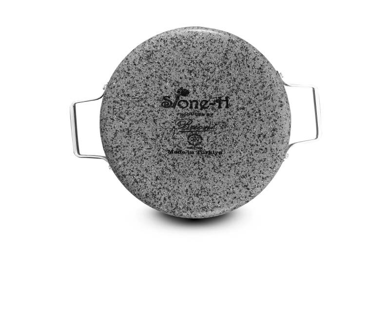 Stone-H 24 cm Çizilmez Yanmaz Yapışmaz Basık Tencere - 4
