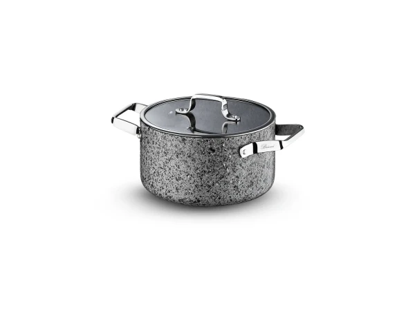 Stone-H 24 cm Çizilmez Yanmaz Yapışmaz Derin Tencere - 2