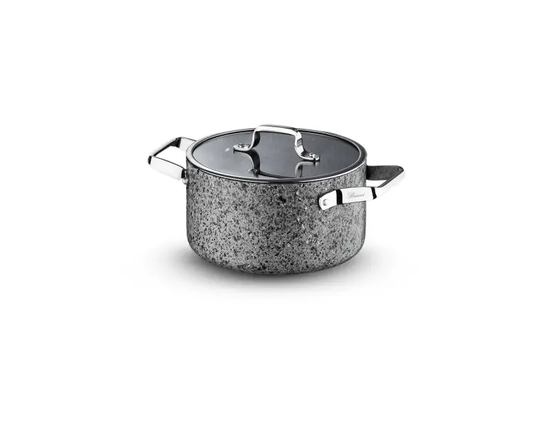 Stone-H 24 cm Çizilmez Yanmaz Yapışmaz Derin Tencere - 2