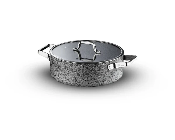 Stone-H 26 cm Çizilmez Yanmaz Yapışmaz Basık Tencere - 3
