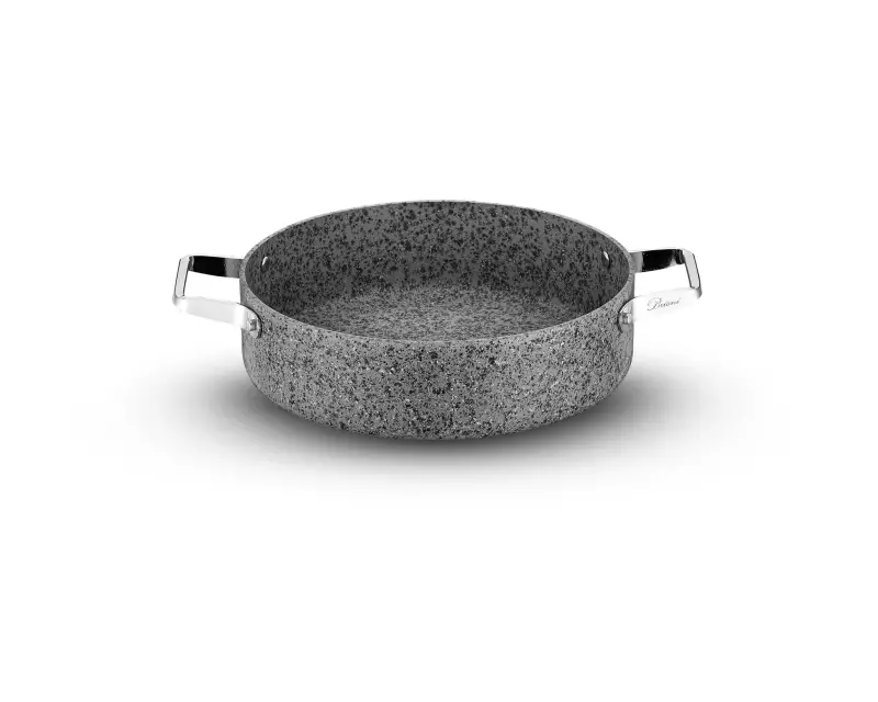 Stone-H 30 cm Çizilmez Yanmaz Yapışmaz Basık Tencere - 2