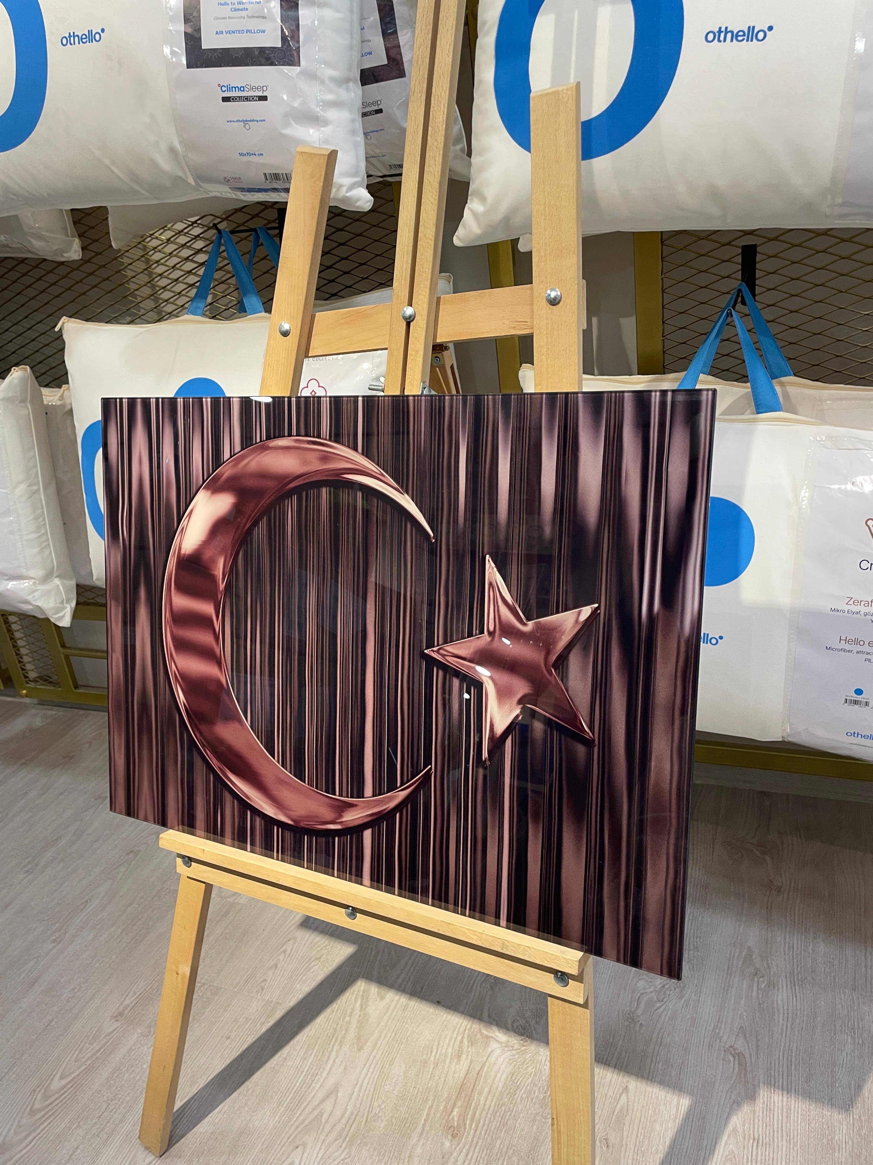 Türk Bayrağı Cam Tablo 50*70 CM - 3